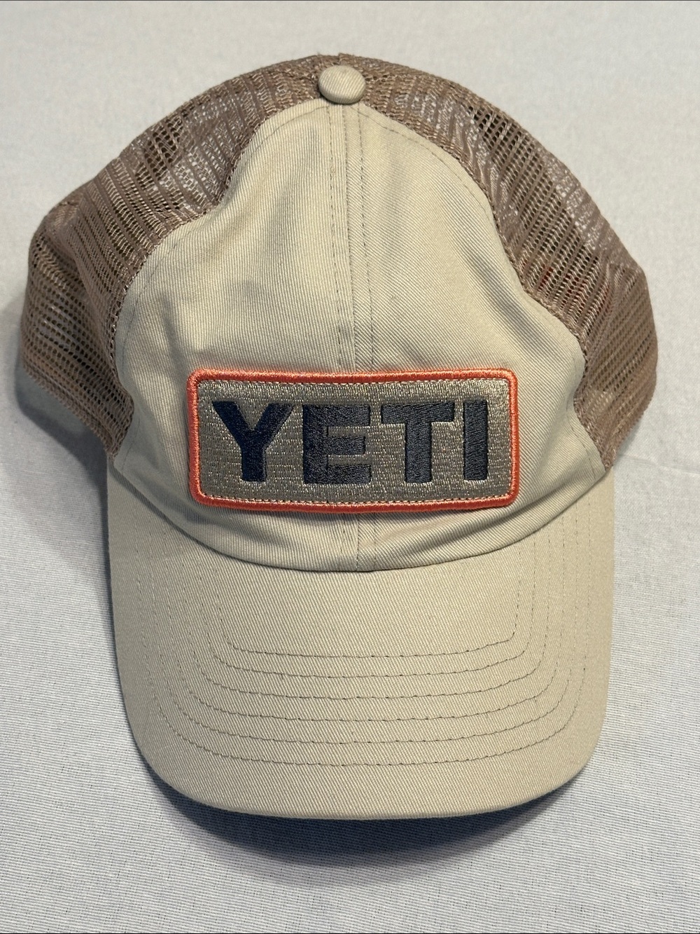 Yeti Khaki Front-Logo Trucker Hat